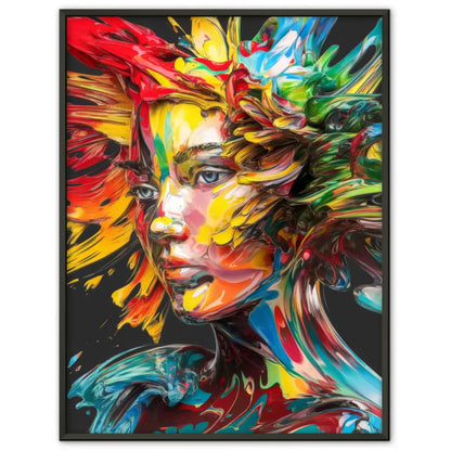 Abstractes Poster Frauenportrait in lebhaften Farben 1