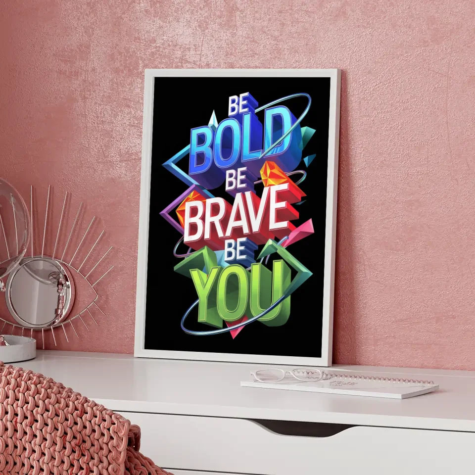 Motivierendes Poster mit buntem Zitat und 3D-Effekt 5