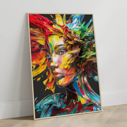 Abstractes Poster Frauenportrait in lebhaften Farben 3