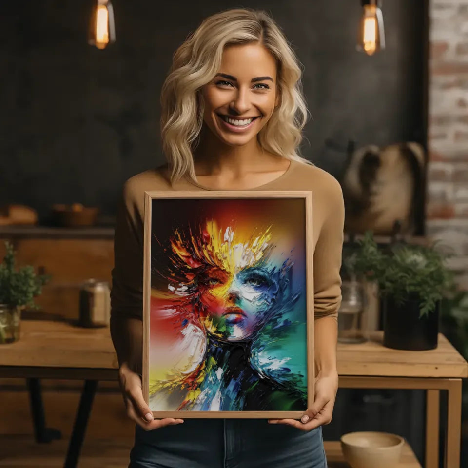 Abstraktes Gemälde Poster in lebendigen Farben für besondere Akzente 2