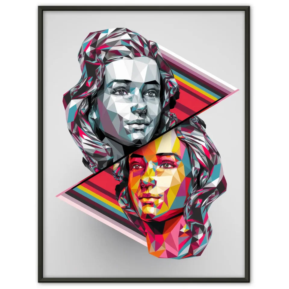 Pop-Art Poster mit geometrischem Muster und Farben 1