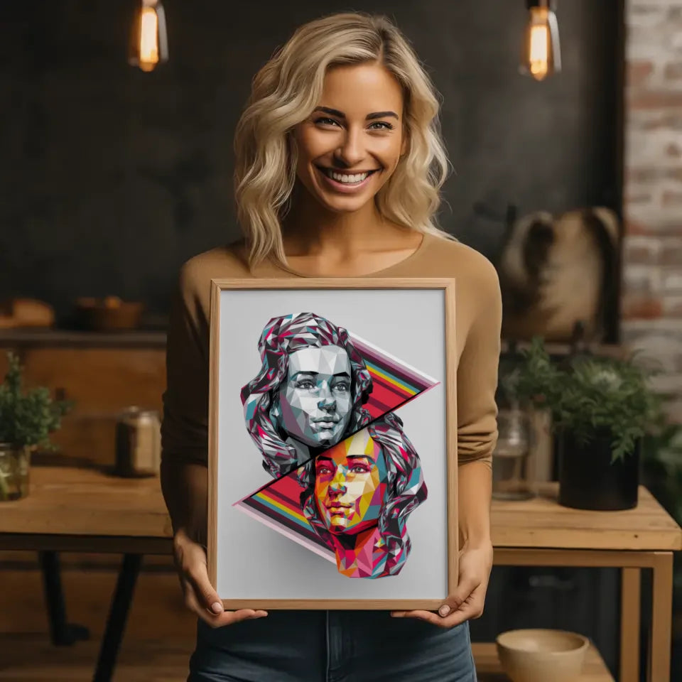 Pop-Art Poster mit geometrischem Muster und Farben 2