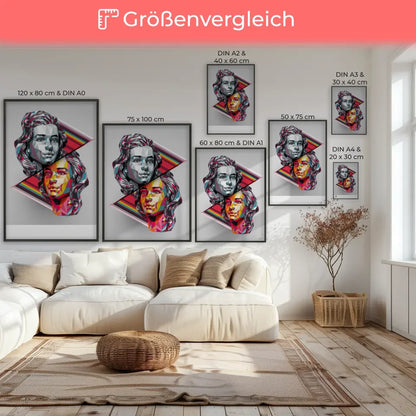 Pop-Art Poster mit geometrischem Muster und Farben 7