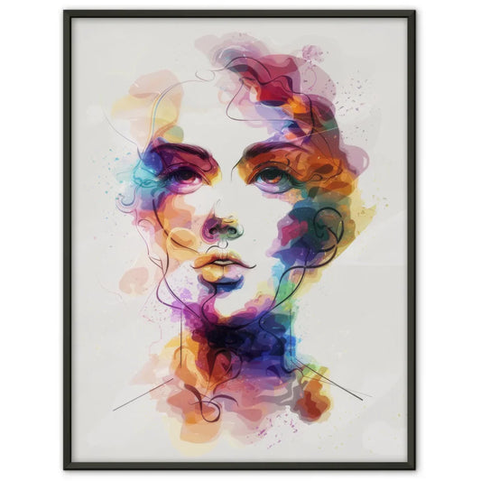 Aquarell Poster einer Dame mit lebendigen Farben 1