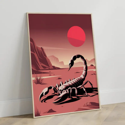 Poster Skorpion in der Wüste Mars 4K Illustration Kunstwerk