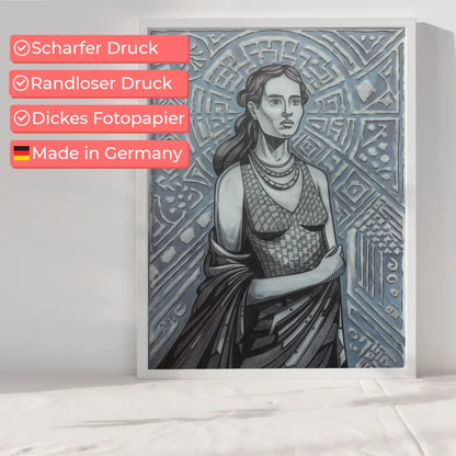 Federillustration weibliche Figur Poster im Bauhaus Stil 6