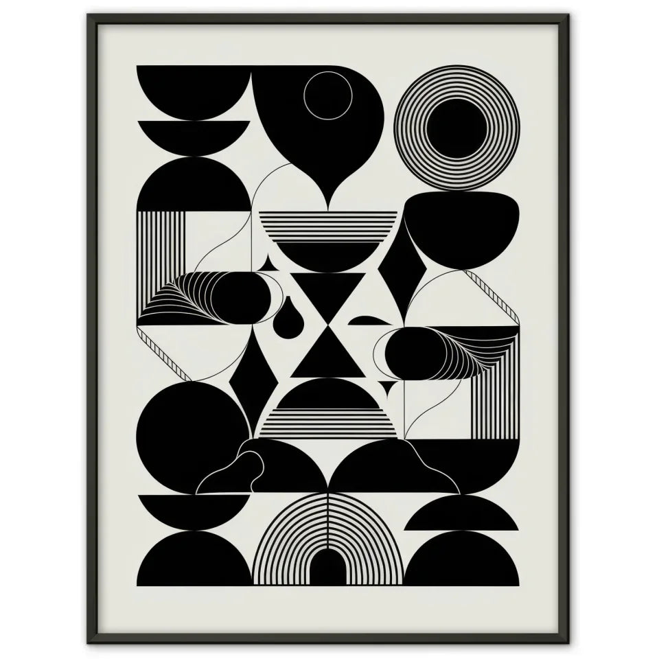 Abstraktes Poster mit geometrischem Design im Bohème-Stil 1