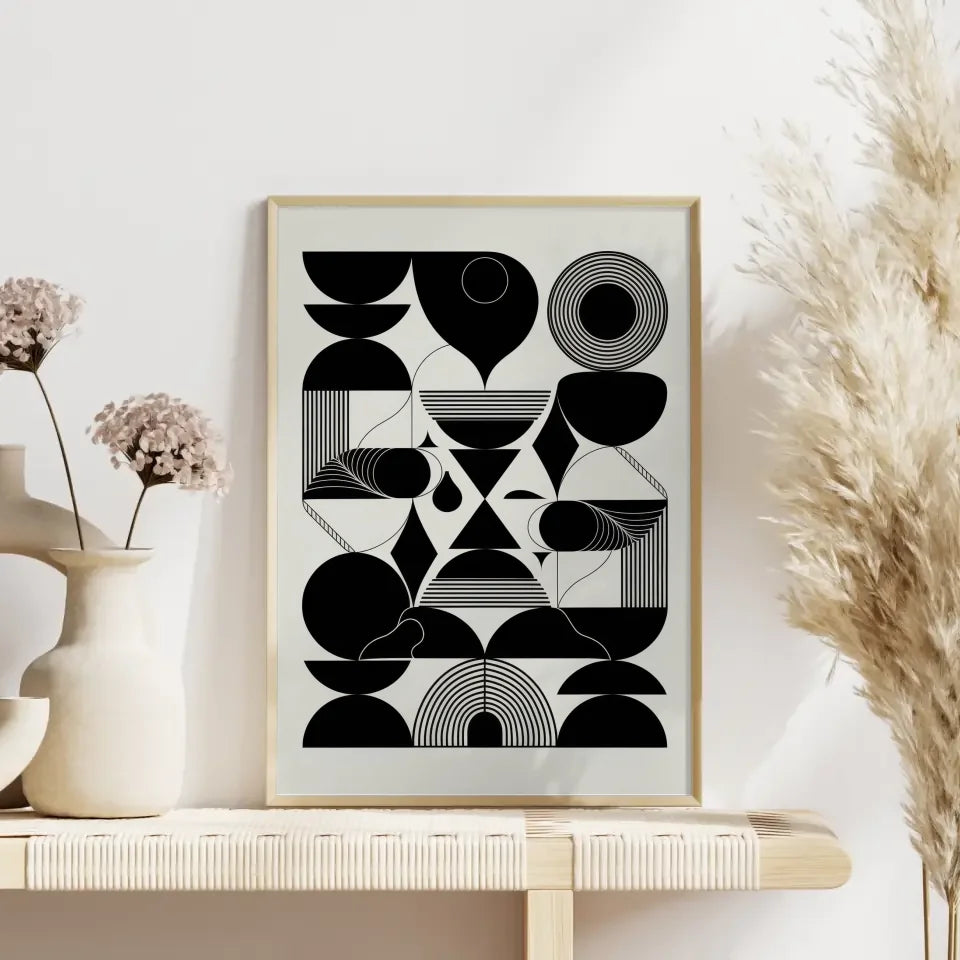 Abstraktes Poster mit geometrischem Design im Bohème-Stil 4