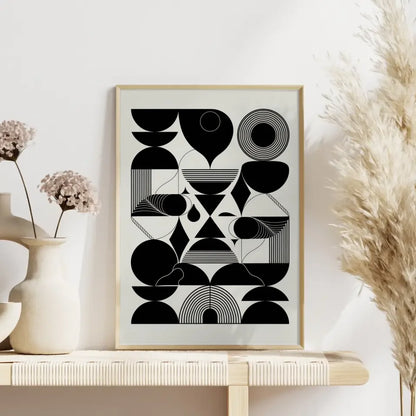 Abstraktes Poster mit geometrischem Design im Bohème-Stil 4