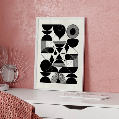 Abstraktes Poster mit geometrischem Design im Bohème-Stil 5