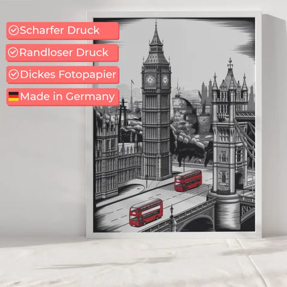 Poster Londons Wahrzeichen im Vintage-Stil für dein Zuhause