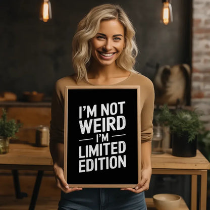 Poster I am NOT WEIRD limitiertes Edt. schwarzer Hintergrund