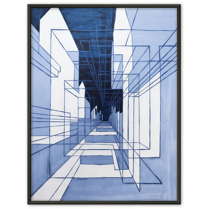 Abstracte Architekturszene Poster in tiefblauem Design 1