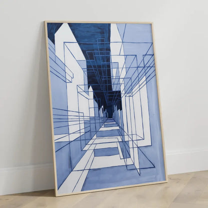 Abstracte Architekturszene Poster in tiefblauem Design 3