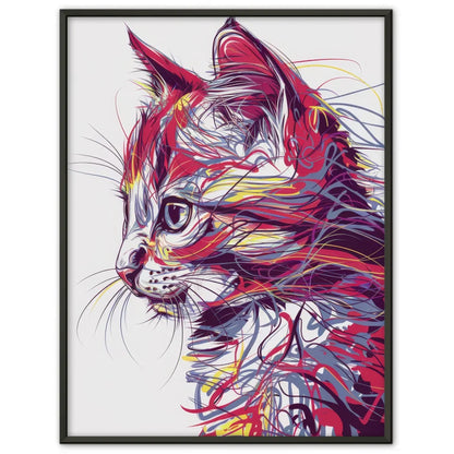 Katzen Gesicht Poster mit leuchtenden Farben 1