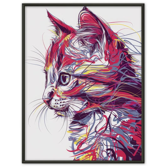 Katzen Gesicht Poster mit leuchtenden Farben 1