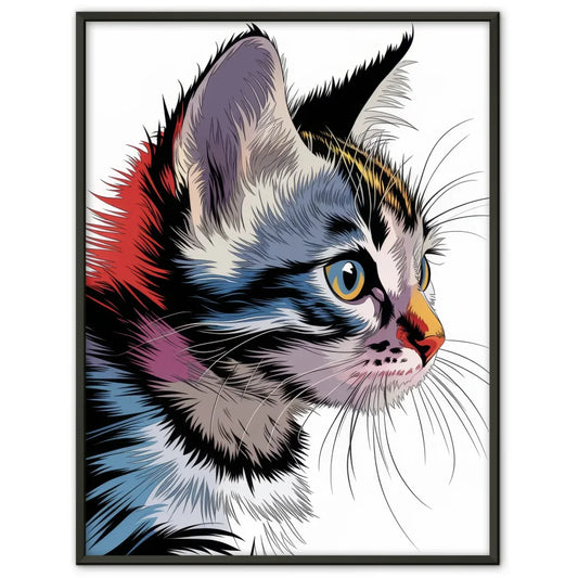 Abstraktes Kätzchen Poster in leuchtenden Farben gestalten 1