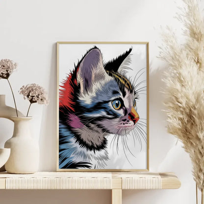 Abstraktes Kätzchen Poster in leuchtenden Farben gestalten 4