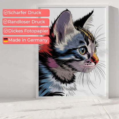 Abstraktes Kätzchen Poster in leuchtenden Farben gestalten 6