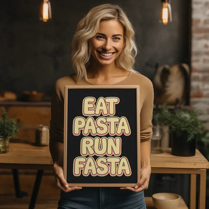 Poster mit lustigem Pop-Art Design Pasta Humor