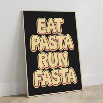 Poster mit lustigem Pop-Art Design Pasta Humor