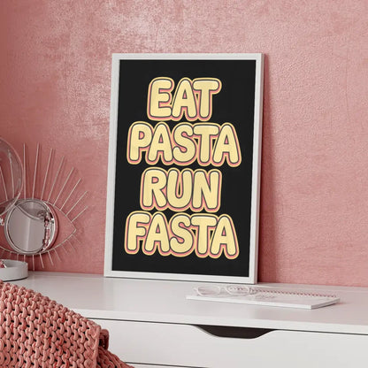 Poster mit lustigem Pop-Art Design Pasta Humor