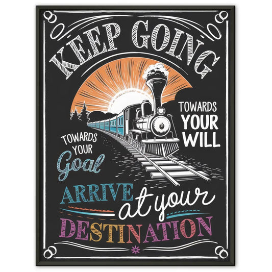 Motivierendes Poster mit Keep Going Botschaft 1
