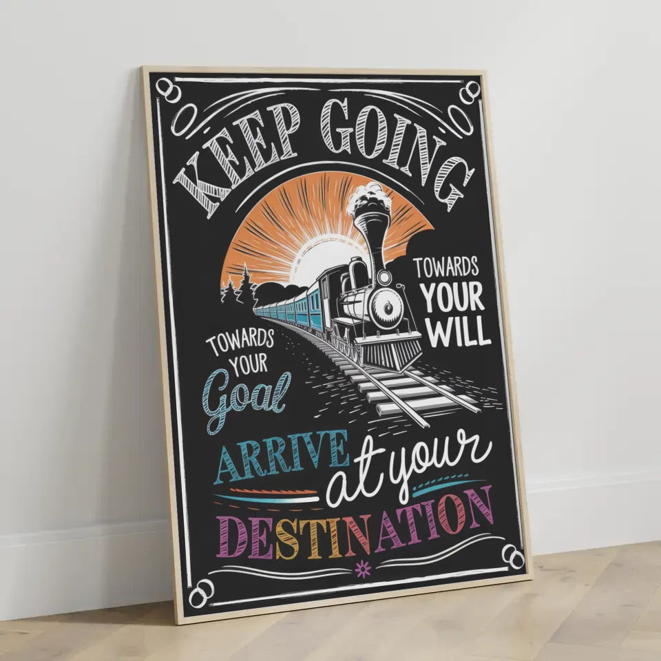 Motivierendes Poster mit Keep Going Botschaft 3