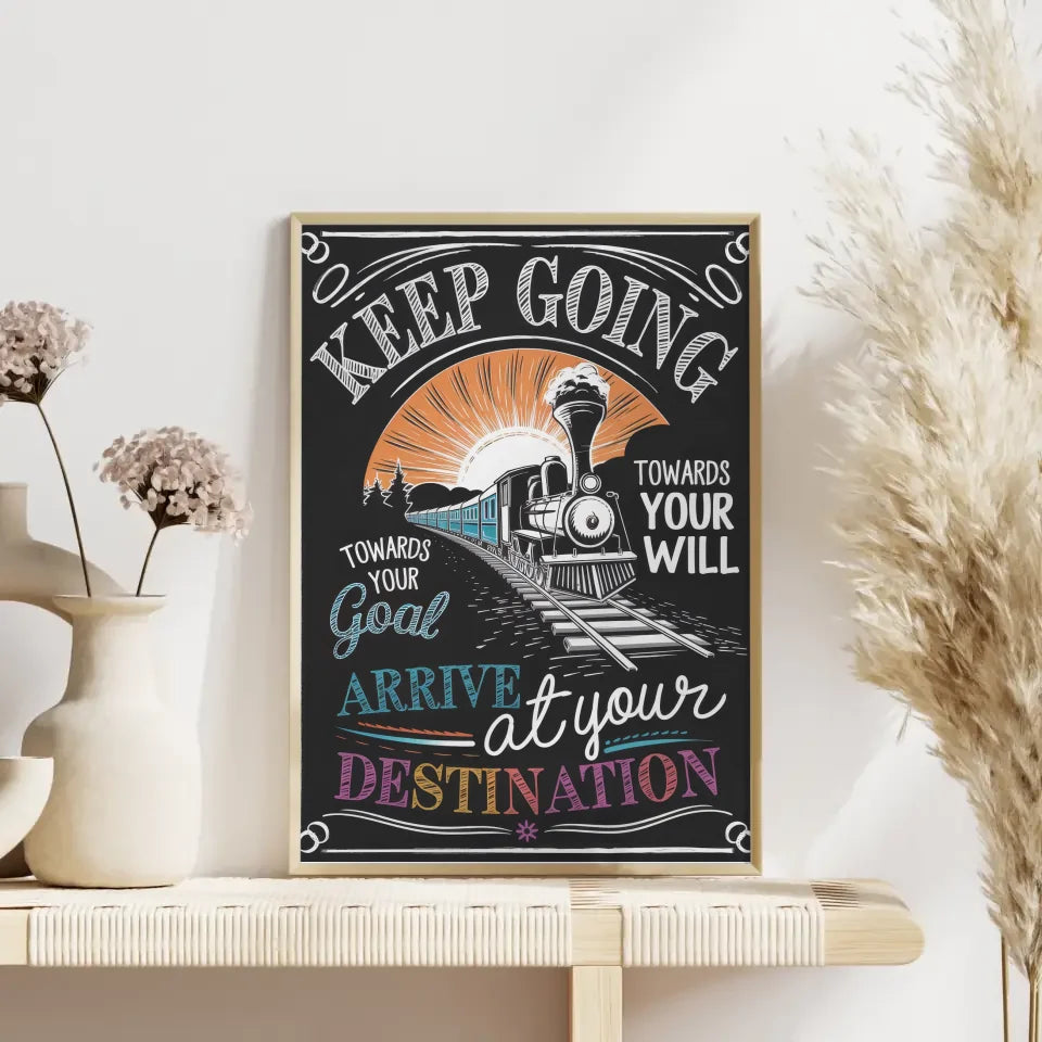 Motivierendes Poster mit Keep Going Botschaft 4