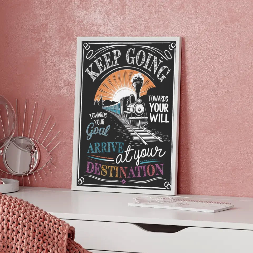 Motivierendes Poster mit Keep Going Botschaft 5