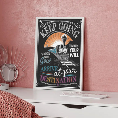 Motivierendes Poster mit Keep Going Botschaft 5