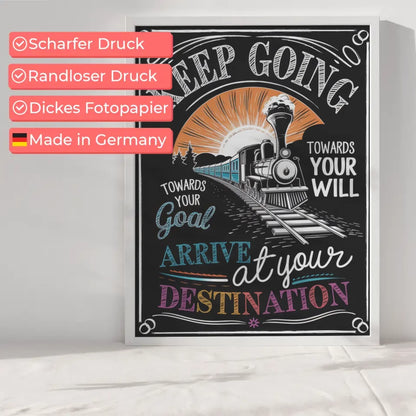 Motivierendes Poster mit Keep Going Botschaft 6