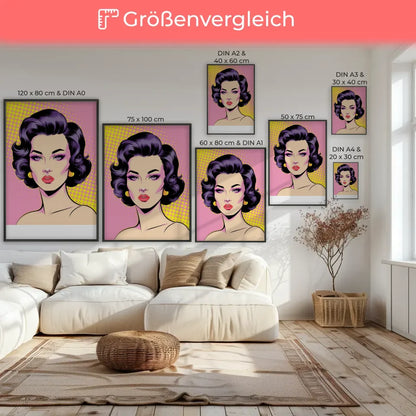 Moderne Poster mit stilvoller Frauenfigur in leuchtenden Farben entdecken 7