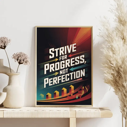 Motivationsposter Strebe nach Fortschritt Kunst 4