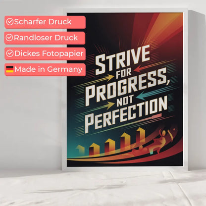 Motivationsposter Strebe nach Fortschritt Kunst 6