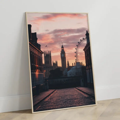 Poster von Londoner Silhouette bei Sonnenuntergang im Panorama