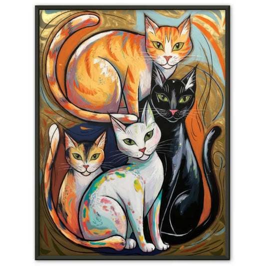 Abstrakter Katzenfreund Poster für Tierliebhaber Kunst 1