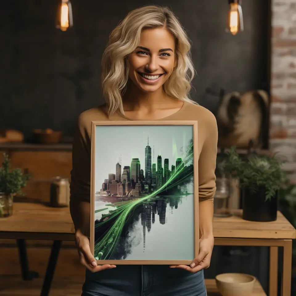 Futuristisches Poster New York City in Cyberpunk Stil kaufen 2
