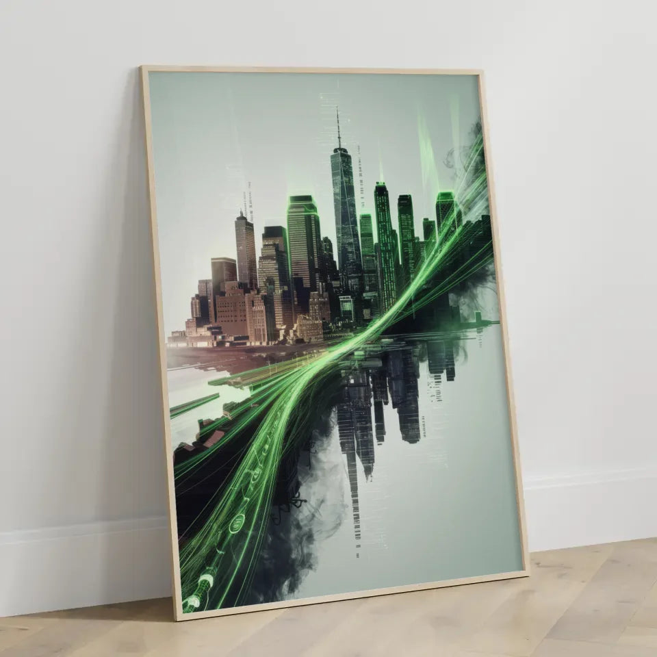 Futuristisches Poster New York City in Cyberpunk Stil kaufen 3