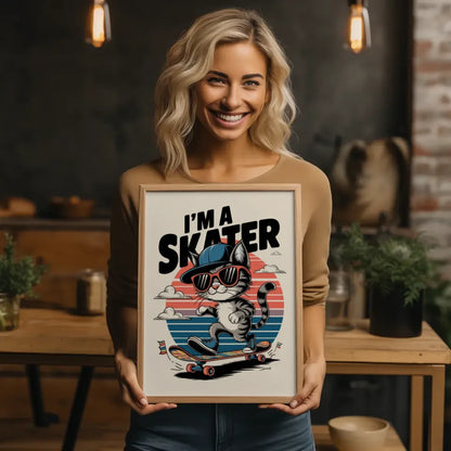 Vintage Katzen Poster cooles Skateboard Abenteuer 2