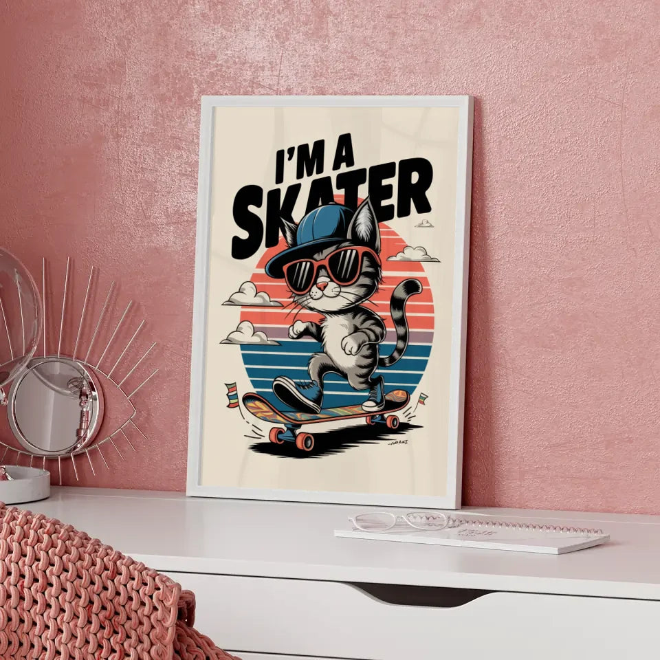 Vintage Katzen Poster cooles Skateboard Abenteuer 5
