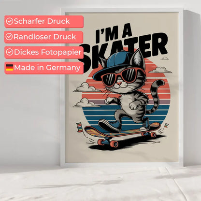 Vintage Katzen Poster cooles Skateboard Abenteuer 6