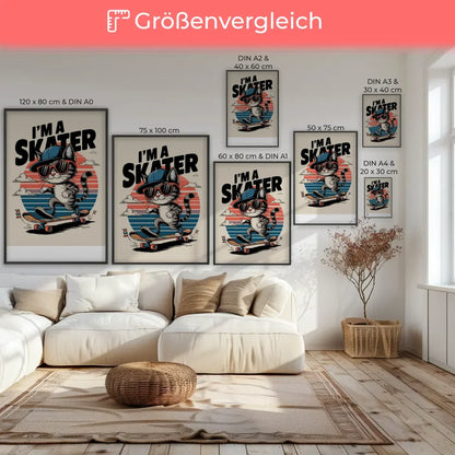 Vintage Katzen Poster cooles Skateboard Abenteuer 7