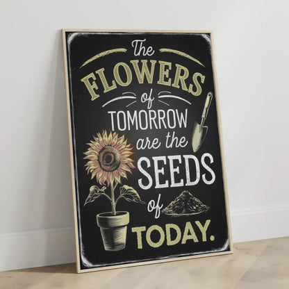 Inspirierendes Poster mit Vintage Zitat und Sonnenblume 3