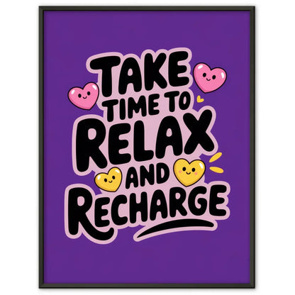 Motivierendes Poster zur Selbstfürsorge mit lila Hintergrund 1