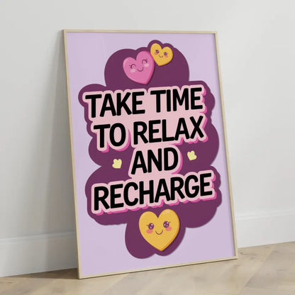 Motivierendes Poster zur Selbstfürsorge mit fröhlichem Design 3