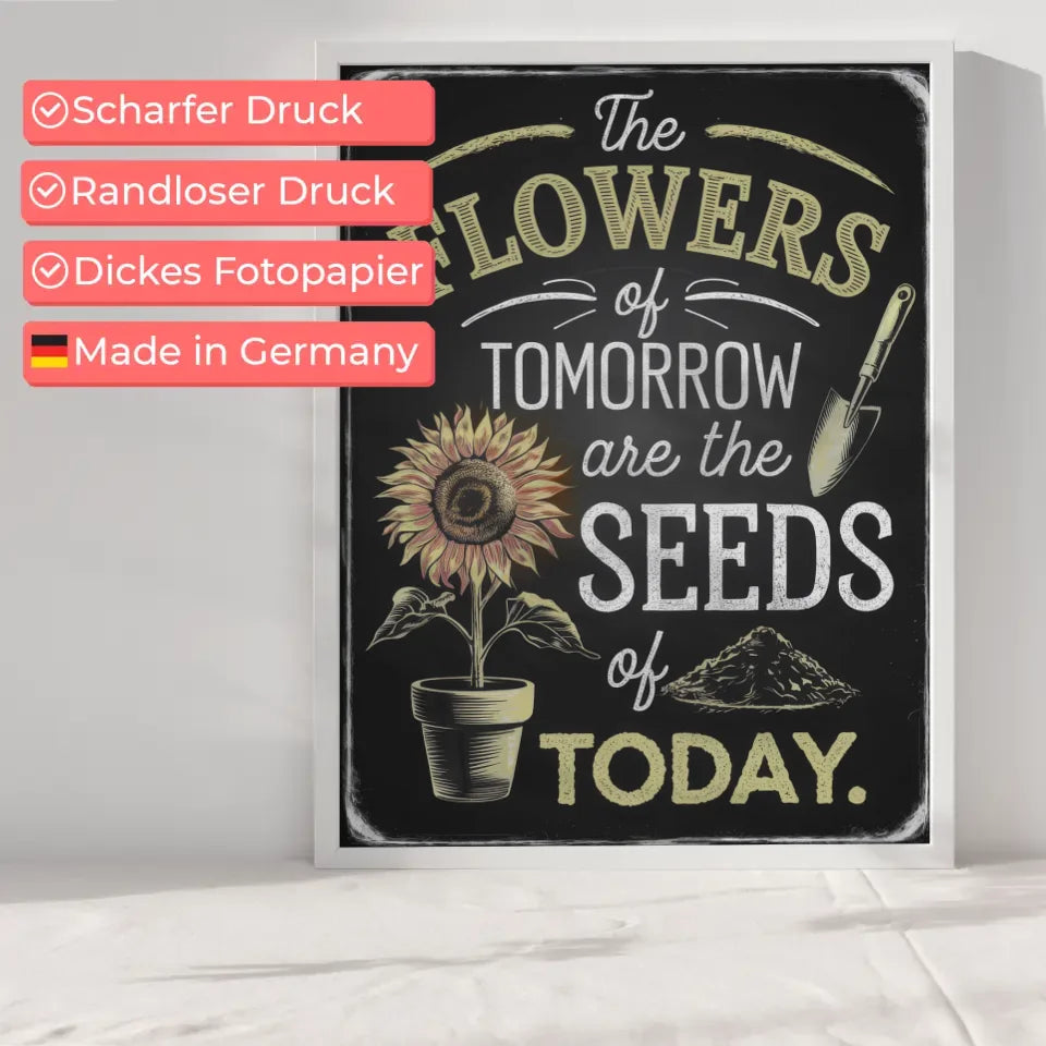 Inspirierendes Poster mit Vintage Zitat und Sonnenblume 6