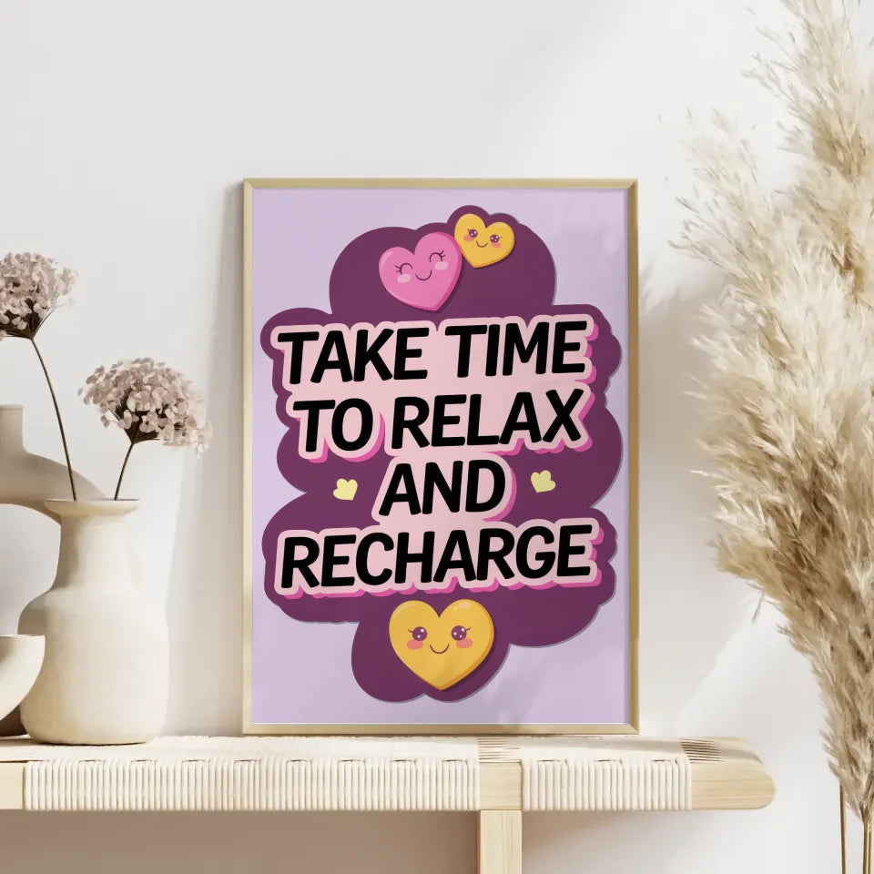 Motivierendes Poster zur Selbstfürsorge mit fröhlichem Design 4