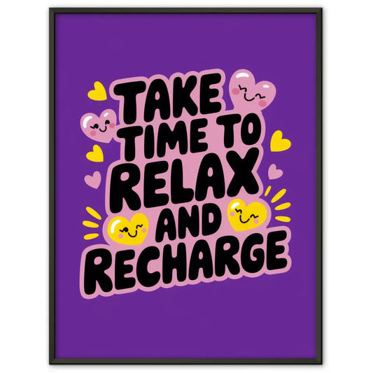 Motivierendes Poster für Selbstfürsorge mit fröhlichem Design 1