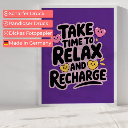 Motivierendes Poster zur Selbstfürsorge mit lila Hintergrund 6